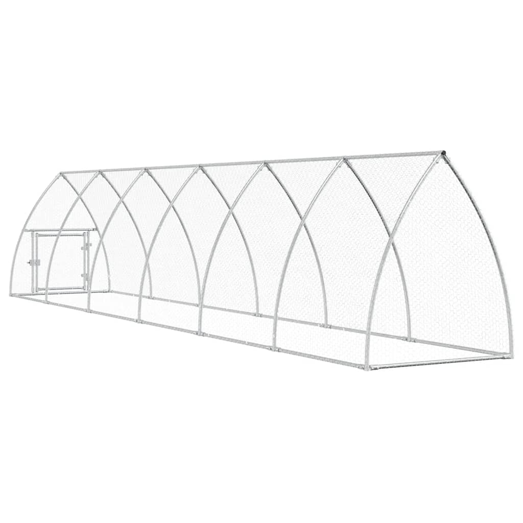Gabbia per Polli Argento 600x105x120 cm in Acciaio Zincato | homemem39