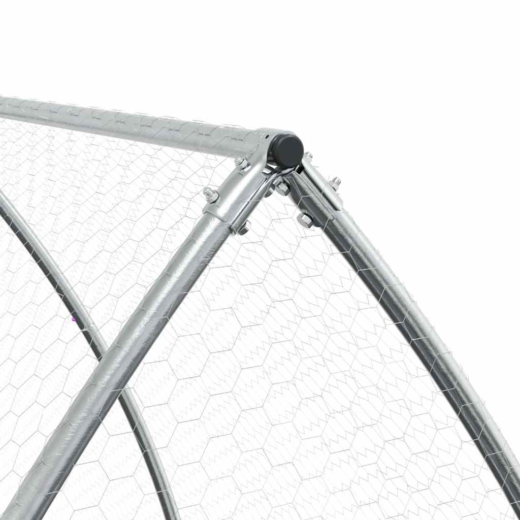 Gabbia per Polli Argento 600x105x120 cm in Acciaio Zincato | homemem39