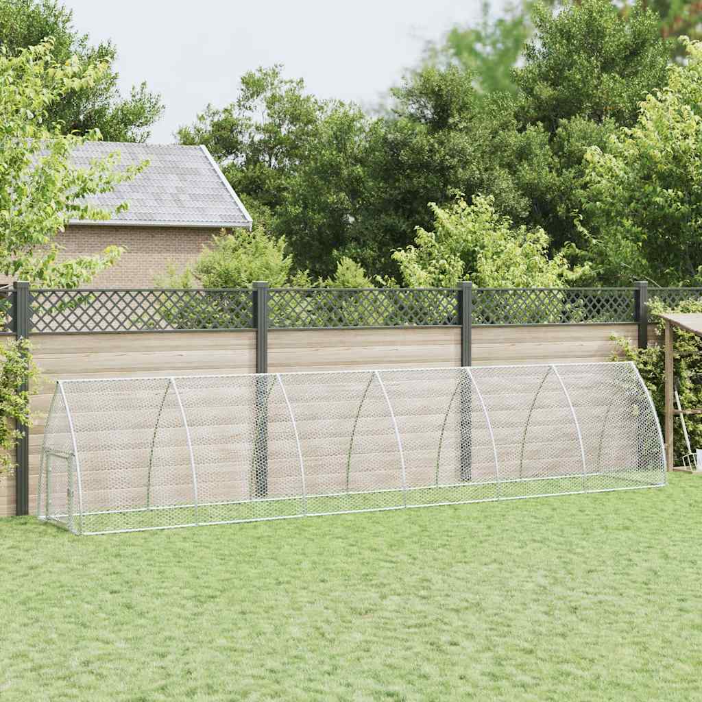 Gabbia per Polli Argento 600x105x120 cm in Acciaio Zincato | homemem39