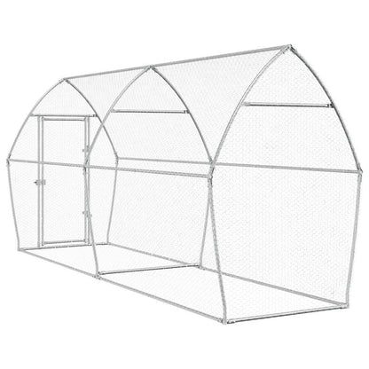 Gabbia per Polli Argento 400x105x182 cm in Acciaio Zincato | homemem39