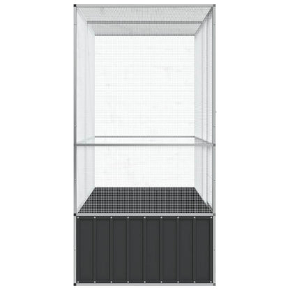 Voliera Argento 210,5x107x212 cm in Acciaio