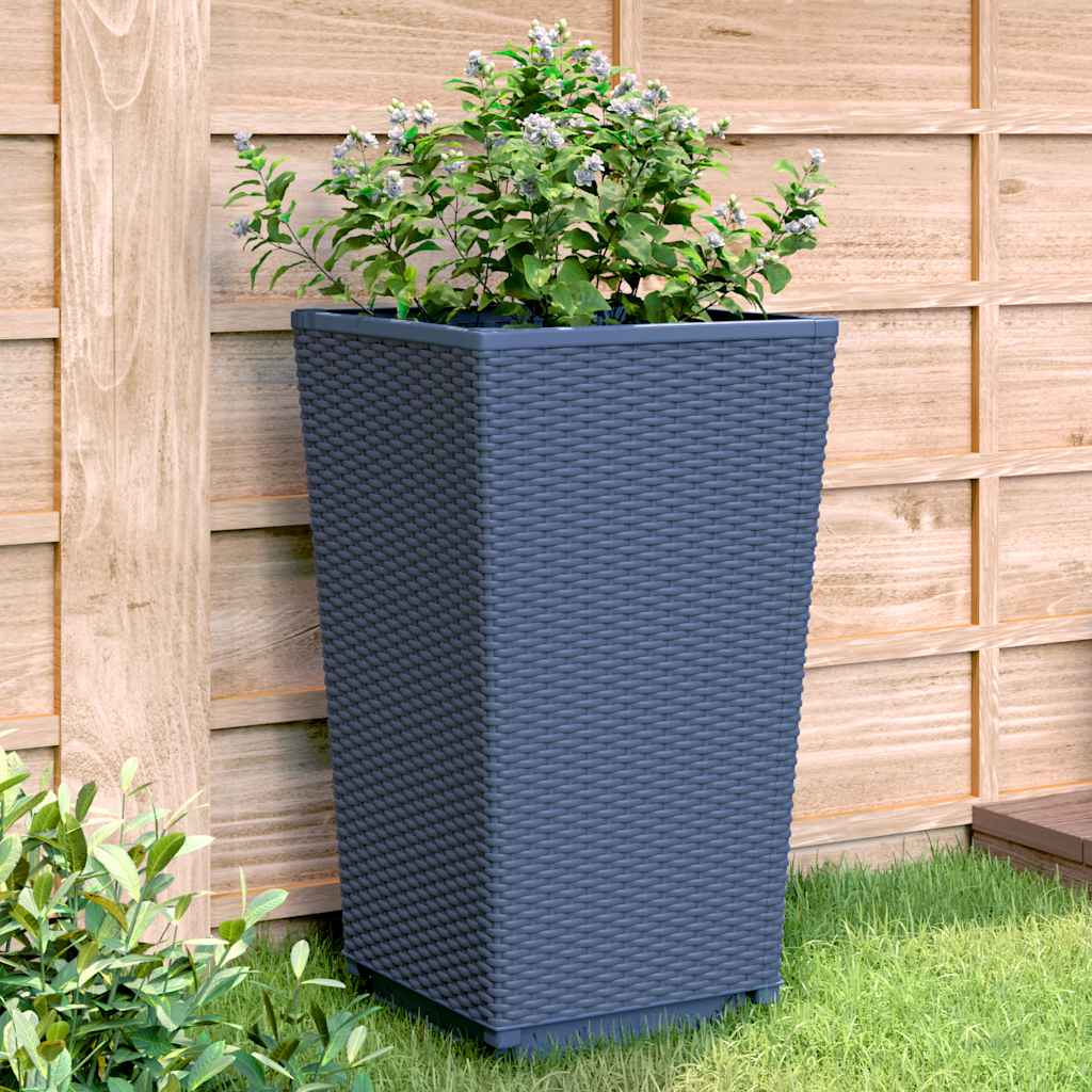Fioriere da Giardino 2 pz Grigio Blu 32,5x32,5x57 cm in PP - homemem39