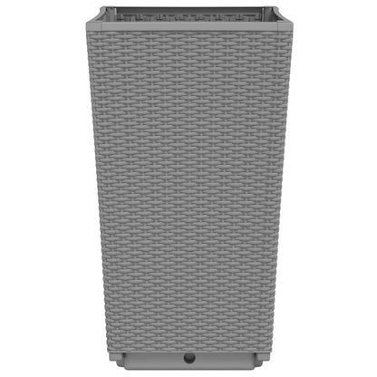 Fioriere da Giardino 2 pz Grigio Chiaro 32,5x32,5x57 cm in PP - homemem39