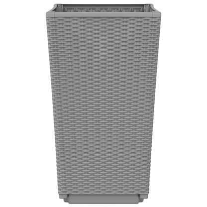 Fioriere da Giardino 2 pz Grigio Chiaro 32,5x32,5x57 cm in PP - homemem39