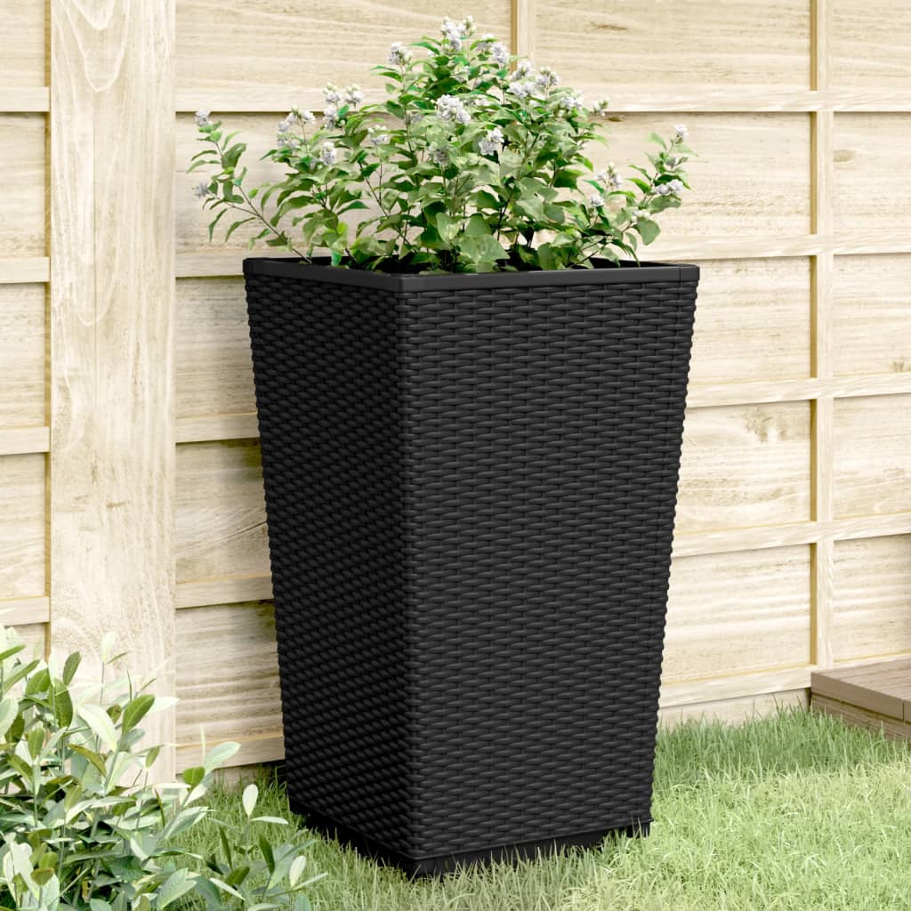 Fioriere da Giardino 2 pz Nere 32,5x32,5x57 cm in PP - homemem39