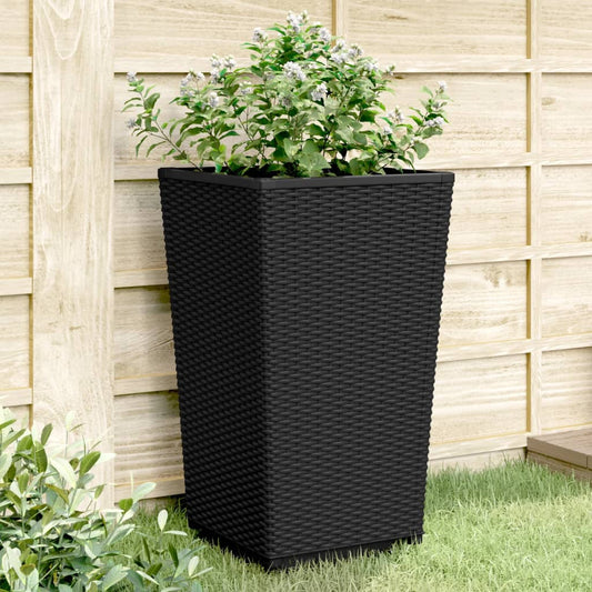 Fioriere da Giardino 2 pz Nere 32,5x32,5x57 cm in PP - homemem39