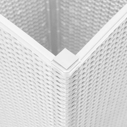 Fioriere da Giardino 2 pz Bianche 32,5x32,5x57 cm in PP - homemem39