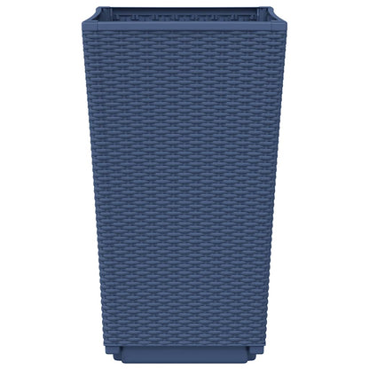 Fioriere da Giardino 4 pz Grigio Blu 32,5x32,5x57 cm in PP - homemem39