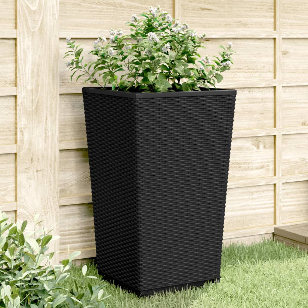 Fioriere da Giardino 4 pz Nere 32,5x32,5x57 cm in PP - homemem39