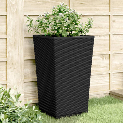 Fioriere da Giardino 4 pz Nere 32,5x32,5x57 cm in PP - homemem39