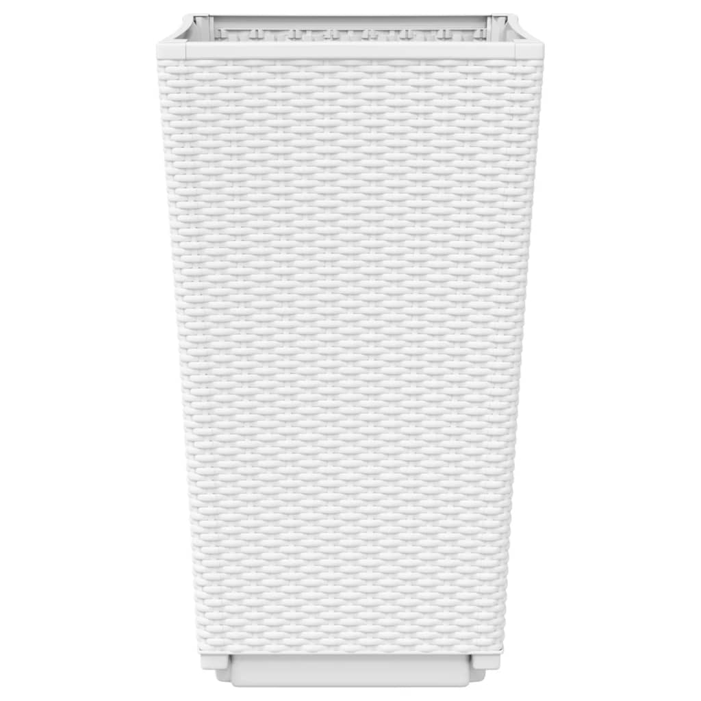 Fioriere da Giardino 4 pz Bianche 32,5x32,5x57 cm in PP - homemem39