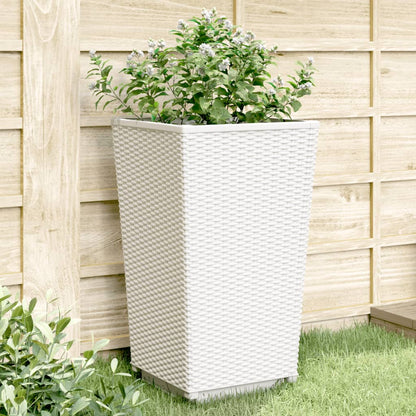 Fioriere da Giardino 4 pz Bianche 32,5x32,5x57 cm in PP - homemem39