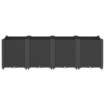 Fioriera da Giardino Nera 160x40x53 cm in PP | homemem39