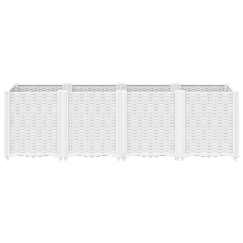 Fioriera da Giardino Bianca 160x40x53 cm in PP | homemem39