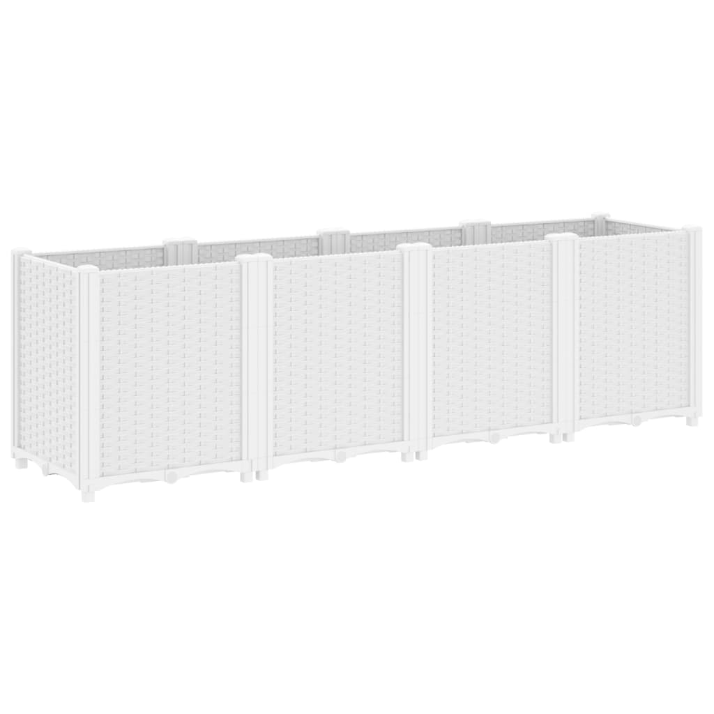 Fioriera da Giardino Bianca 160x40x53 cm in PP | homemem39