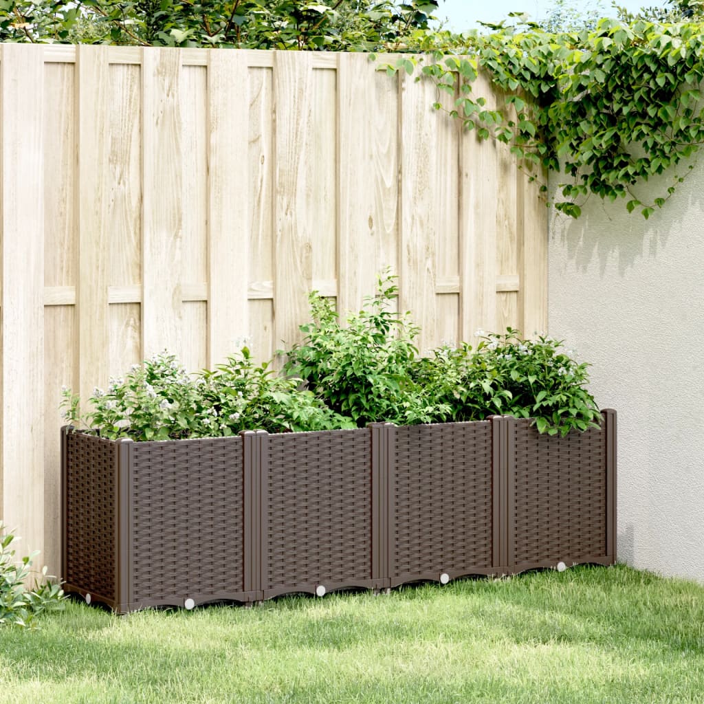 Fioriera da Giardino Marrone 160x40x53 cm in PP