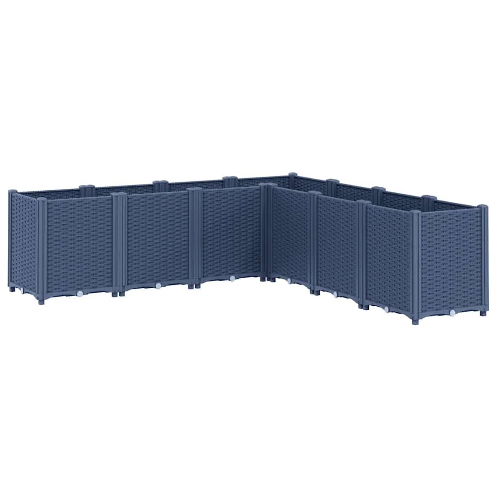 Fioriera da Giardino Grigio Blu 160x160x53 cm in PP