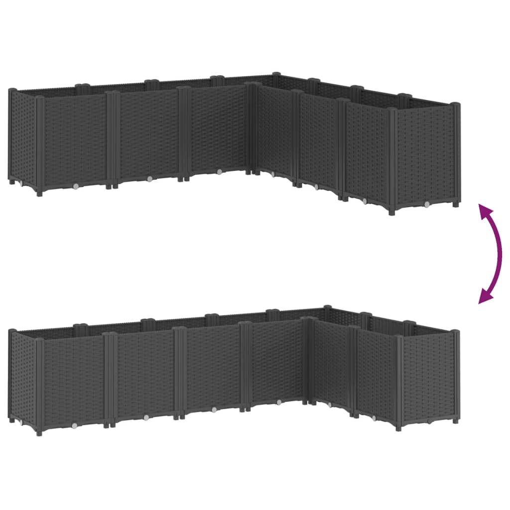 Fioriera da Giardino Nera 160x160x53 cm in PP | homemem39