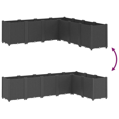 Fioriera da Giardino Nera 160x160x53 cm in PP | homemem39