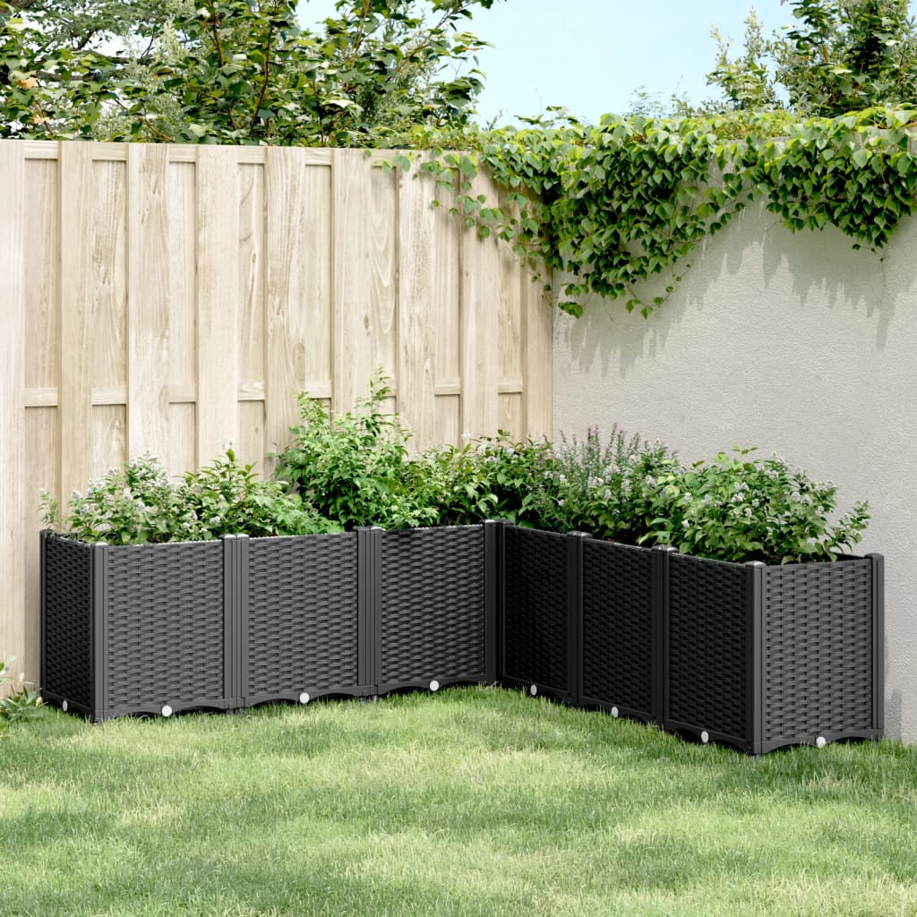Fioriera da Giardino Nera 160x160x53 cm in PP | homemem39