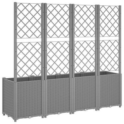 Fioriera Giardino con Traliccio Grigio Chiaro 160x40x140 cm PP | homemem39