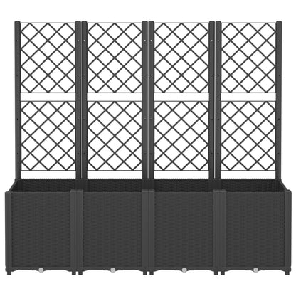 Fioriera da Giardino con Traliccio Nera 160x40x140 cm in PP | homemem39