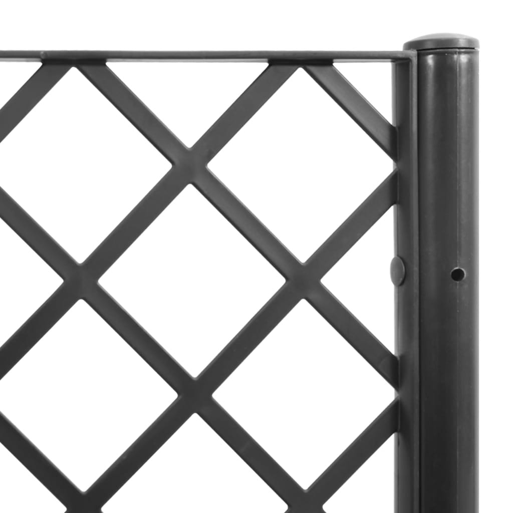 Fioriera da Giardino con Traliccio Nera 160x40x140 cm in PP | homemem39