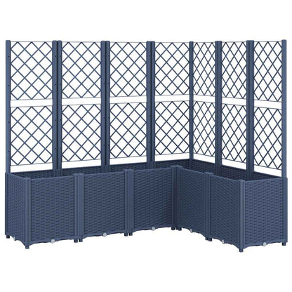 Fioriera Giardino con Graticcio Grigio Blu 160x120x140 cm PP