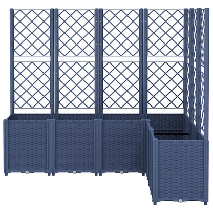Fioriera Giardino con Graticcio Grigio Blu 160x120x140 cm PP