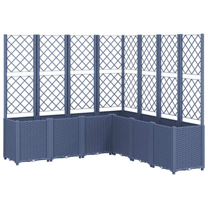 Fioriera Giardino con Traliccio Grigio Blu 160x160x140 cm PP