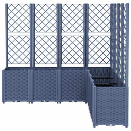Fioriera Giardino con Traliccio Grigio Blu 160x160x140 cm PP