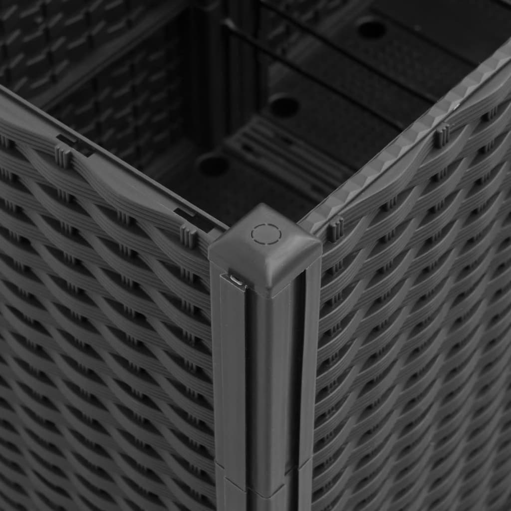 Fioriera da Giardino con Traliccio Nera 160x160x140 cm in PP - homemem39