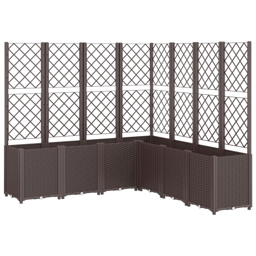 Fioriera da Giardino con Traliccio Marrone 160x160x140 cm in PP | homemem39