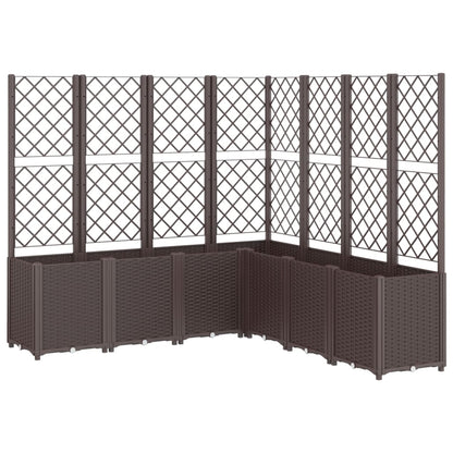 Fioriera da Giardino con Traliccio Marrone 160x160x140 cm in PP | homemem39