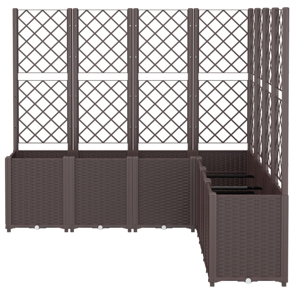 Fioriera da Giardino con Traliccio Marrone 160x160x140 cm in PP | homemem39