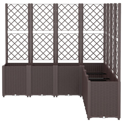 Fioriera da Giardino con Traliccio Marrone 160x160x140 cm in PP | homemem39