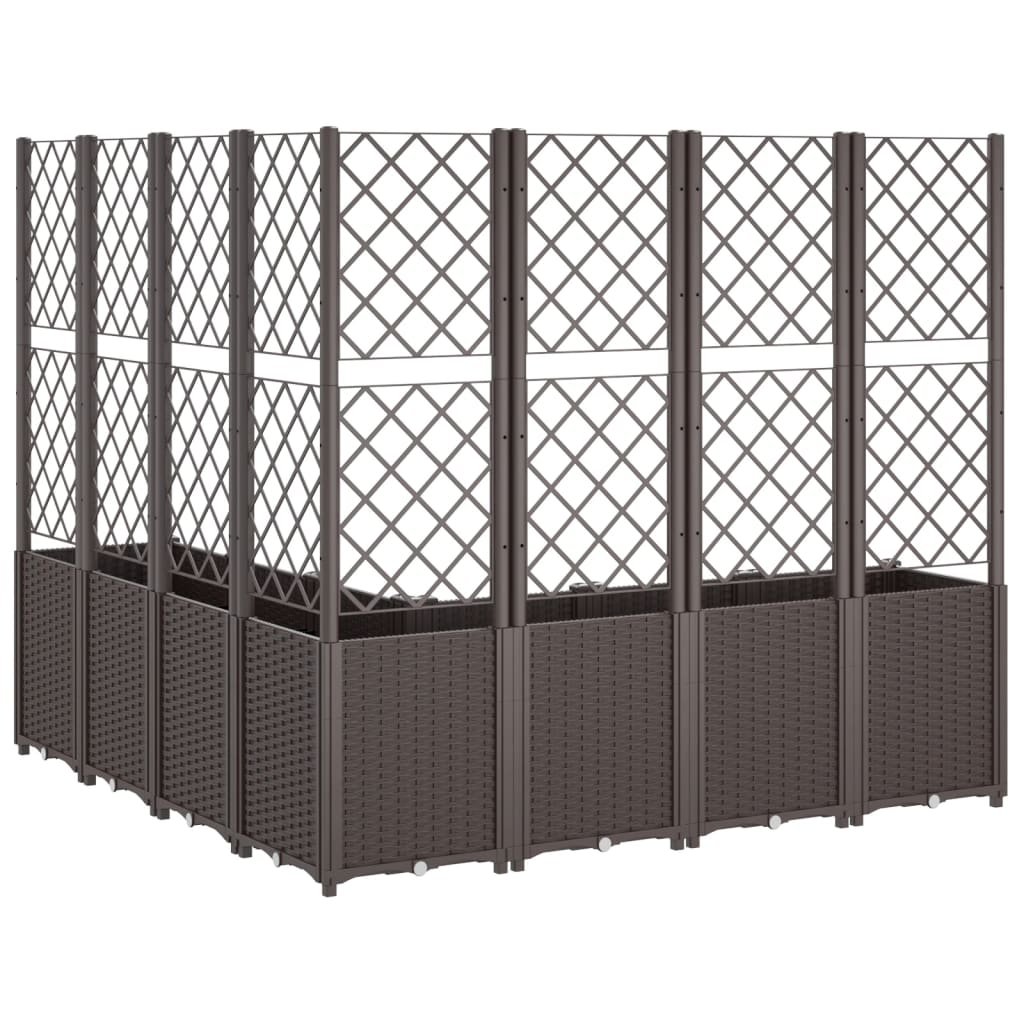Fioriera da Giardino con Traliccio Marrone 160x160x140 cm in PP | homemem39