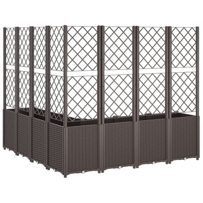 Fioriera da Giardino con Traliccio Marrone 160x160x140 cm in PP | homemem39