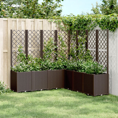 Fioriera da Giardino con Traliccio Marrone 160x160x140 cm in PP | homemem39