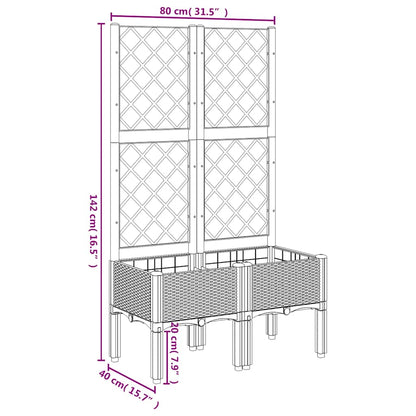 Fioriera Giardino con Traliccio Grigio Blu 80x40x142 cm PP