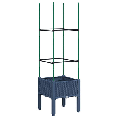 Fioriera da Giardino e Graticcio Grigio Blu 40x40x142,5 cm PP