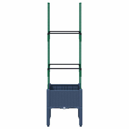 Fioriera da Giardino e Graticcio Grigio Blu 40x40x142,5 cm PP
