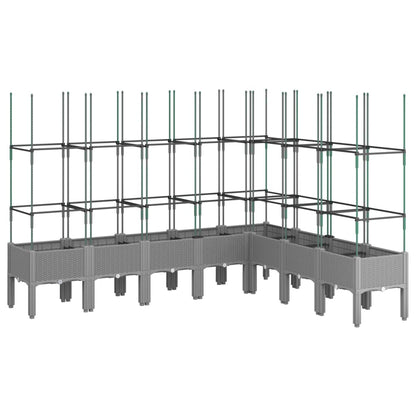 Fioriera Giardino con Traliccio Grigio 200x160x142,5 cm PP