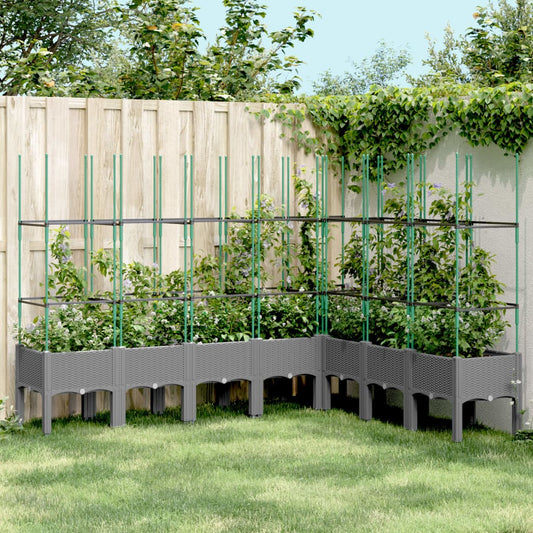 Fioriera Giardino con Traliccio Grigio 200x160x142,5 cm PP