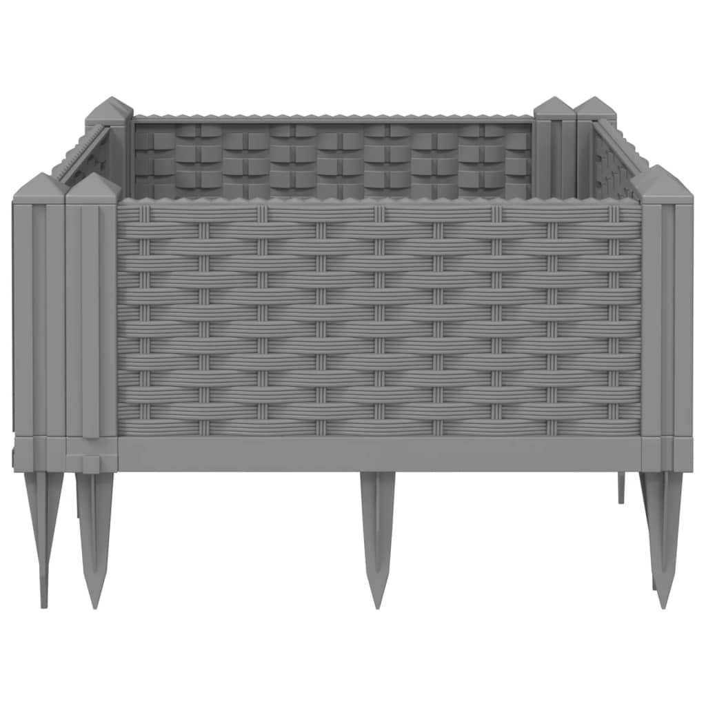 Garden Planter with Spikes Gray 42.5x42.5x28.5 cm PP