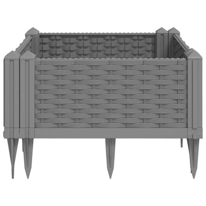 Garden Planter with Spikes Gray 42.5x42.5x28.5 cm PP