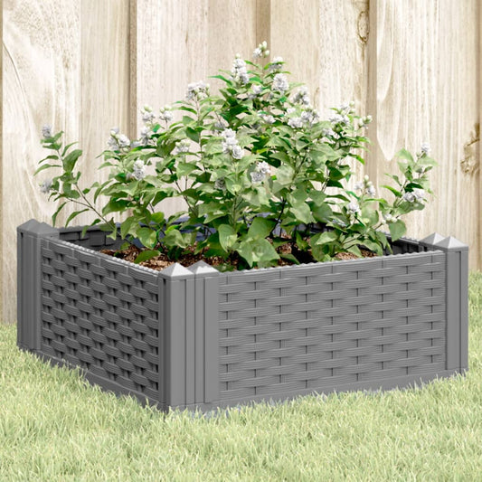 Garden Planter with Spikes Gray 42.5x42.5x28.5 cm PP