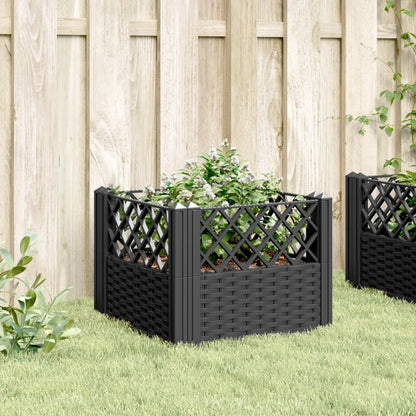 Fioriera da Giardino con Picchetti Nera 43,5x43,5x43,5 cm PP