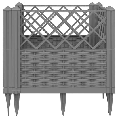 Garden Planter Light Gray Spikes 43.5x43.5x43.5 cm PP