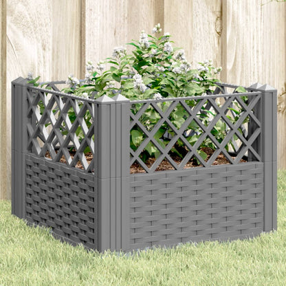 Garden Planter Light Gray Spikes 43.5x43.5x43.5 cm PP